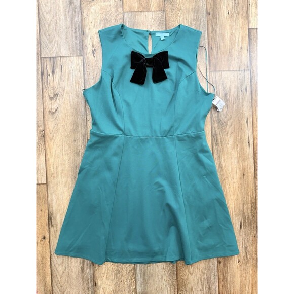 NEW Draper James Sleeveless Knot-Waist Midi Dress Black & Green Size XL Pockets - Picture 6 of 17